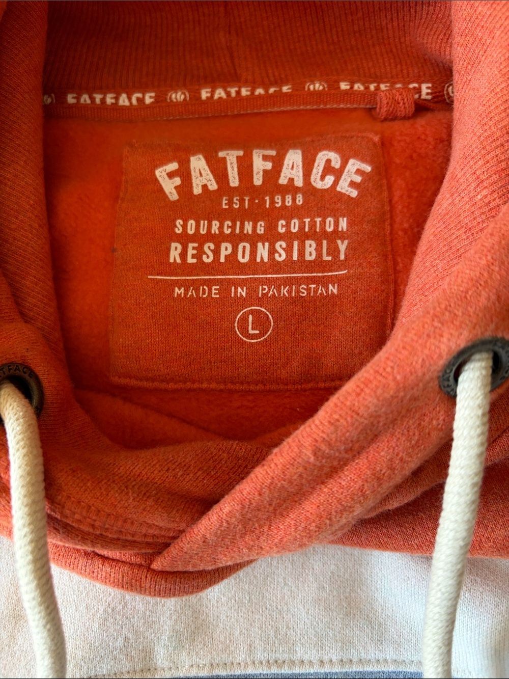 Men's Colorblock Pullover Hoodie in Rust, Light Blue & Gray - Picture 4 of 5